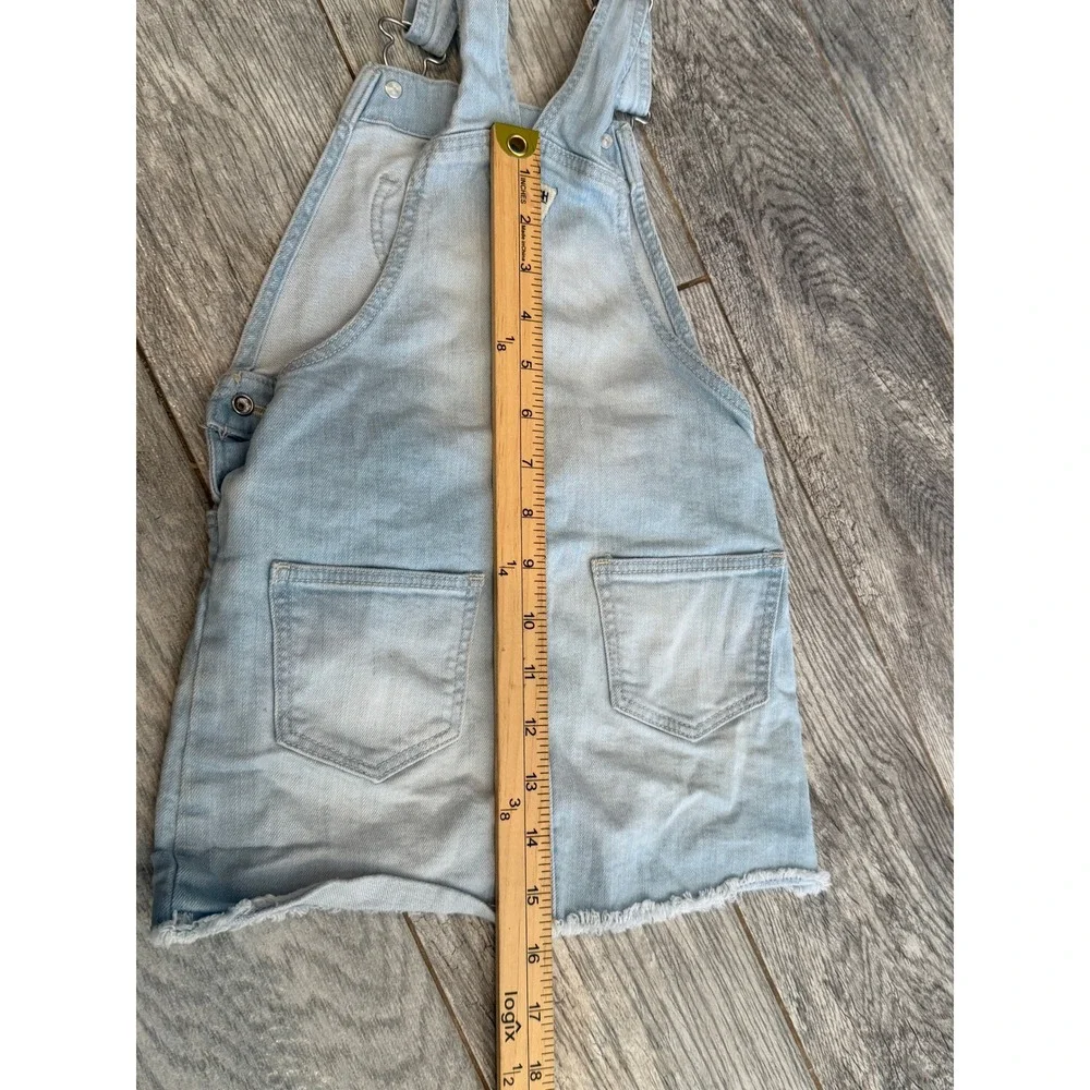 OshKosh B'gosh Denim Overall Dress‎ Skirt Kids 4T Heart Girls 4 Toddler Bibs